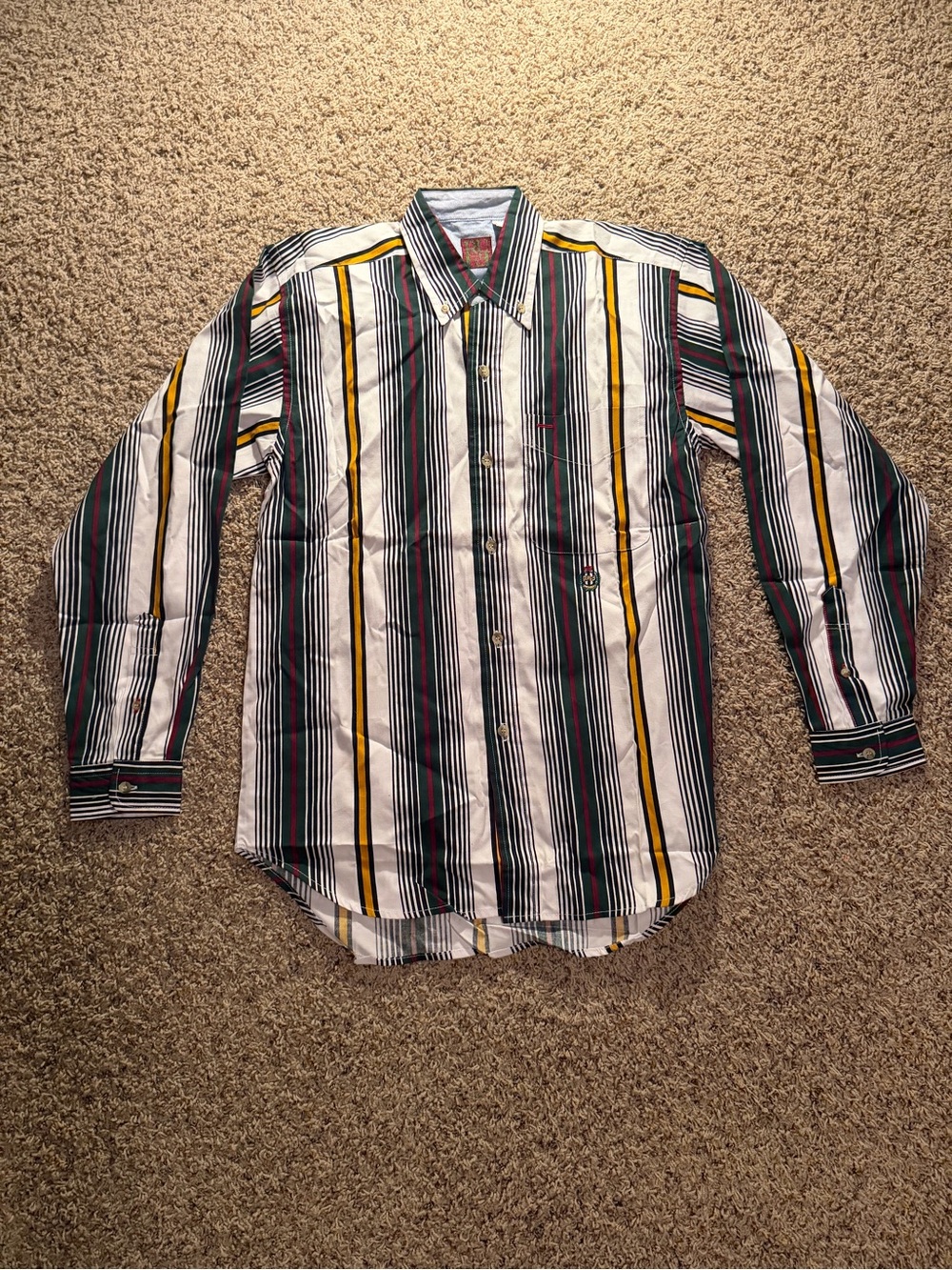 Vintage Ruff Hewn 100% cotton striped long sleeve button down brand new